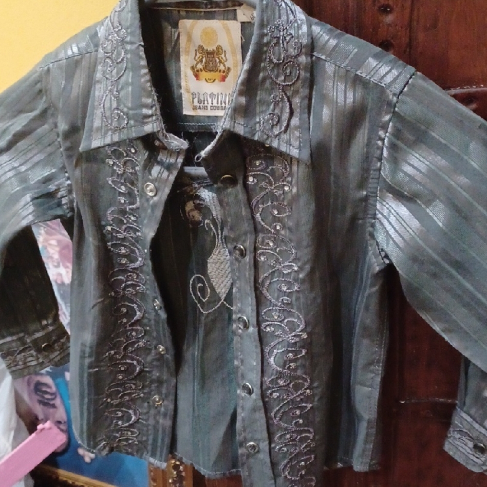 Embroidered Button-Up Shirt